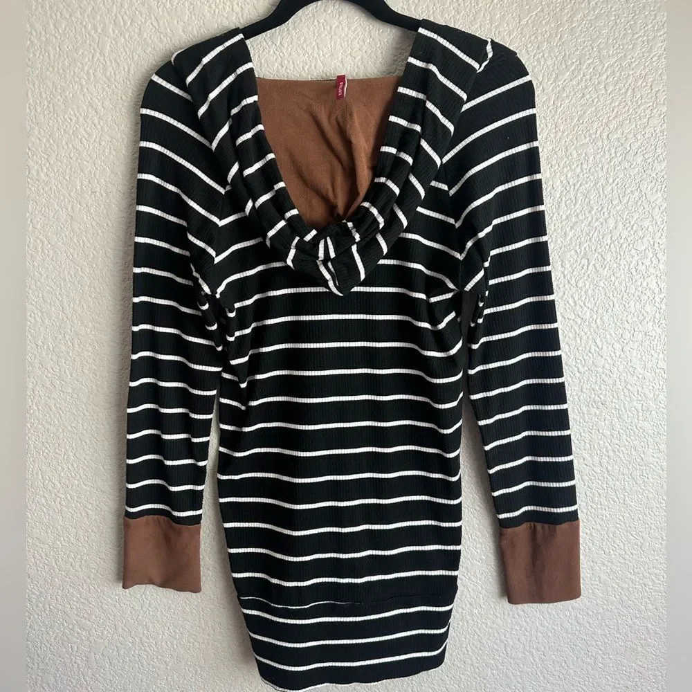 Bellamie Striped Hoodie Tunic Top – Size S